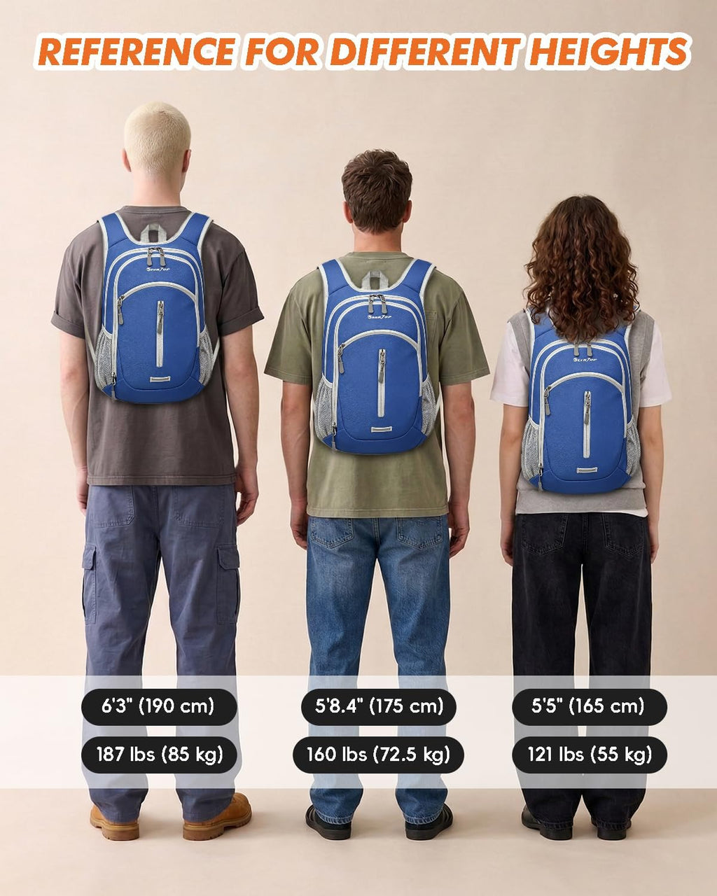 Seektop Small Hiking Backpack Expandable 12L-16L