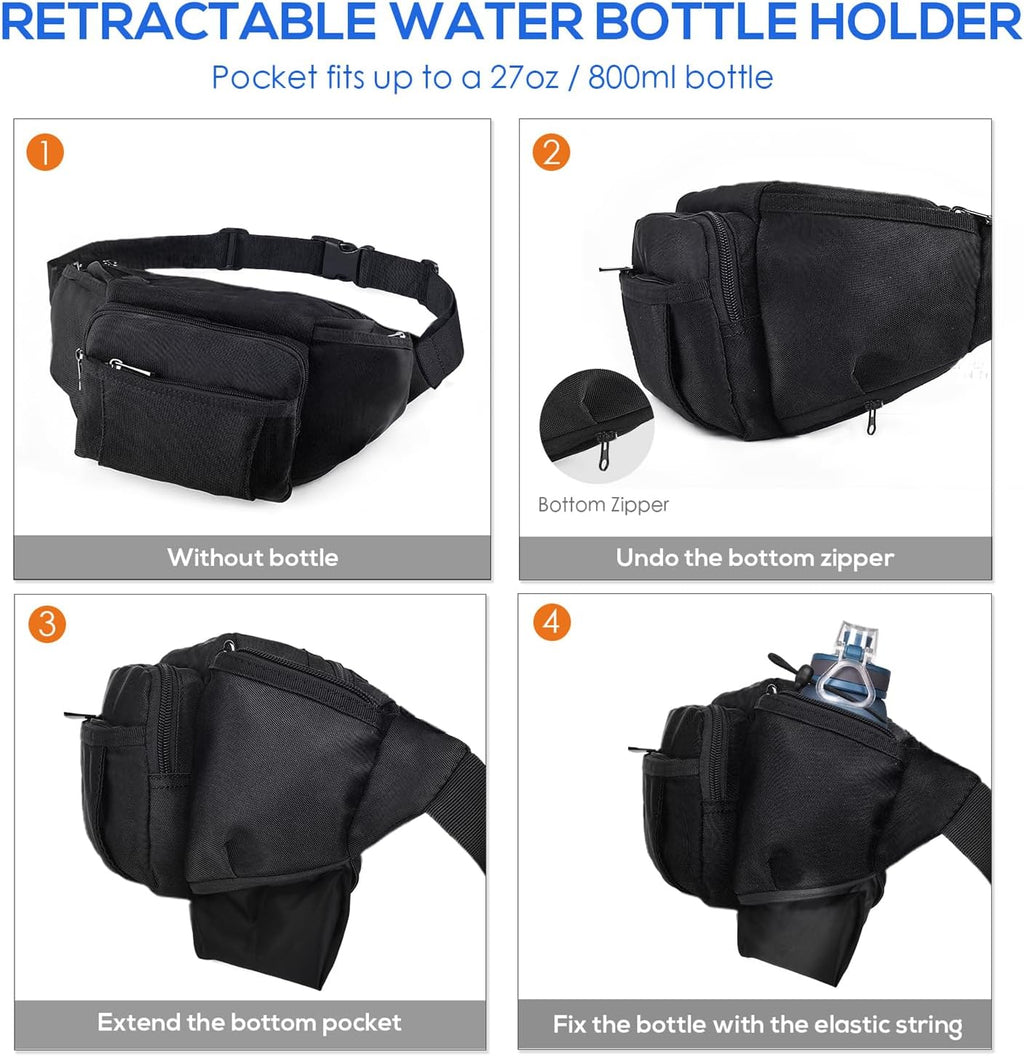NOOLA Fanny Pack with Water Bottle Holder, Hiking Waist Bag for Men Women