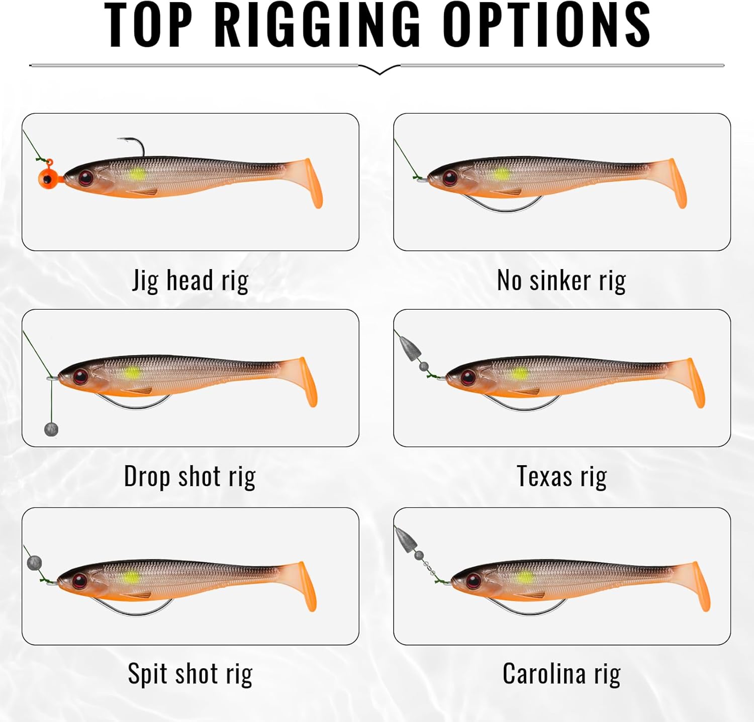TRUSCEND Shadtale Easy Catch Soft Fishing Lures, Unique Vibration and Action for Various Rigs, Paddle Tail Swimbaits Trailer for Bass, Trout, Crappie, Walleye, Redfish, Saltwater & Freshwater Fishing