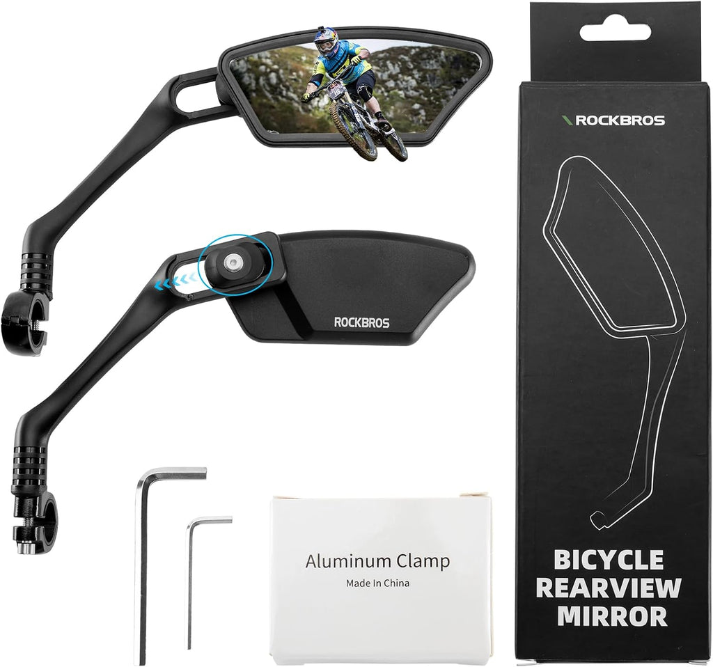 ROCKBROS Bike Mirror for Handlebars HD 360° Adjustable Rear View Mirror