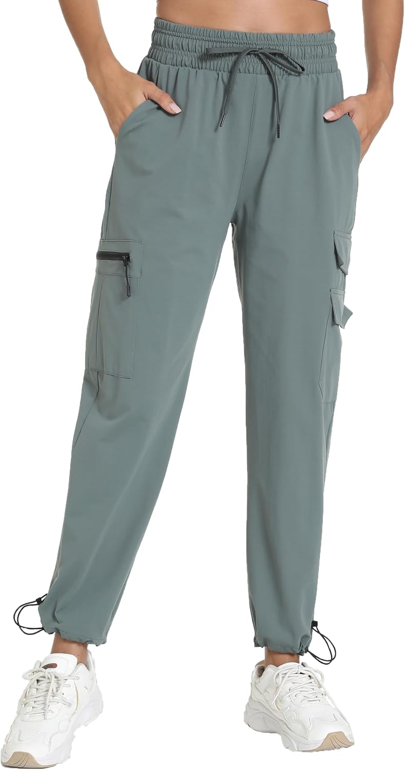 Quick Dry Women's Hiking Cargo Pants With 5 Pockets Lightweight Joggers