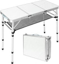 3ft Folding Camping Table with 3 Adjustable Height Max 27.3 Inch