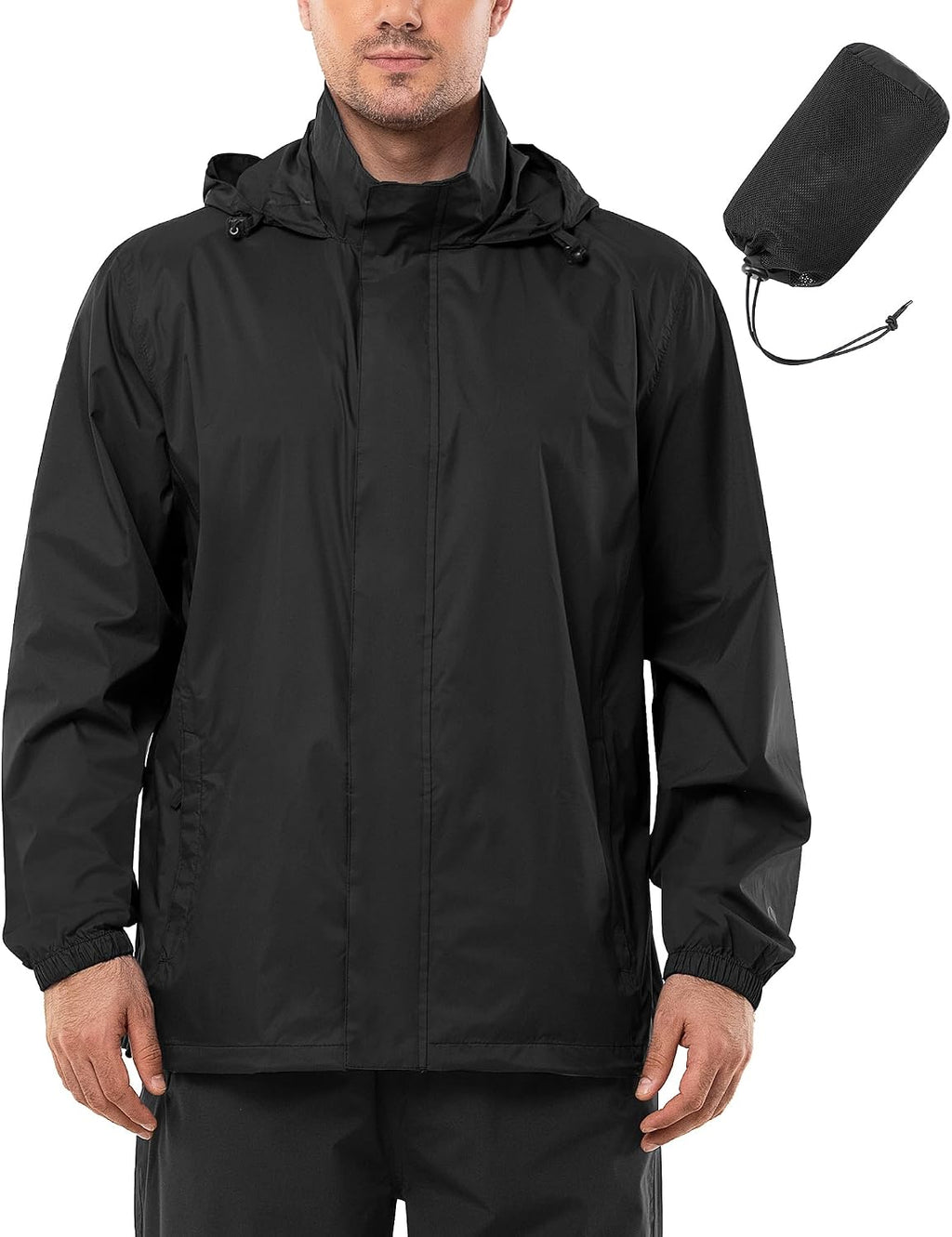 Outdoor Ventures Men's Rain Jacket Waterproof Lightweight Packable Raincoat