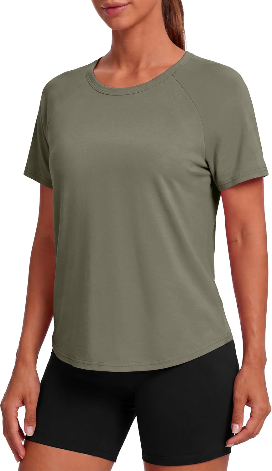 Quenteen Women's Short Sleeve Workout Shirts Athletic Tops Summer Activewear Gym Running Tennis Yoga Tee Shirt