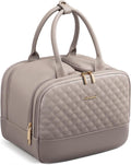 LOVEVOOK Travel Toiletry Bag for women, Leather Large Wide-open Makeup Bag, Waterproof Cosmetic Bag Organizer for Shower, Traveling, Toiletries, Bathroom