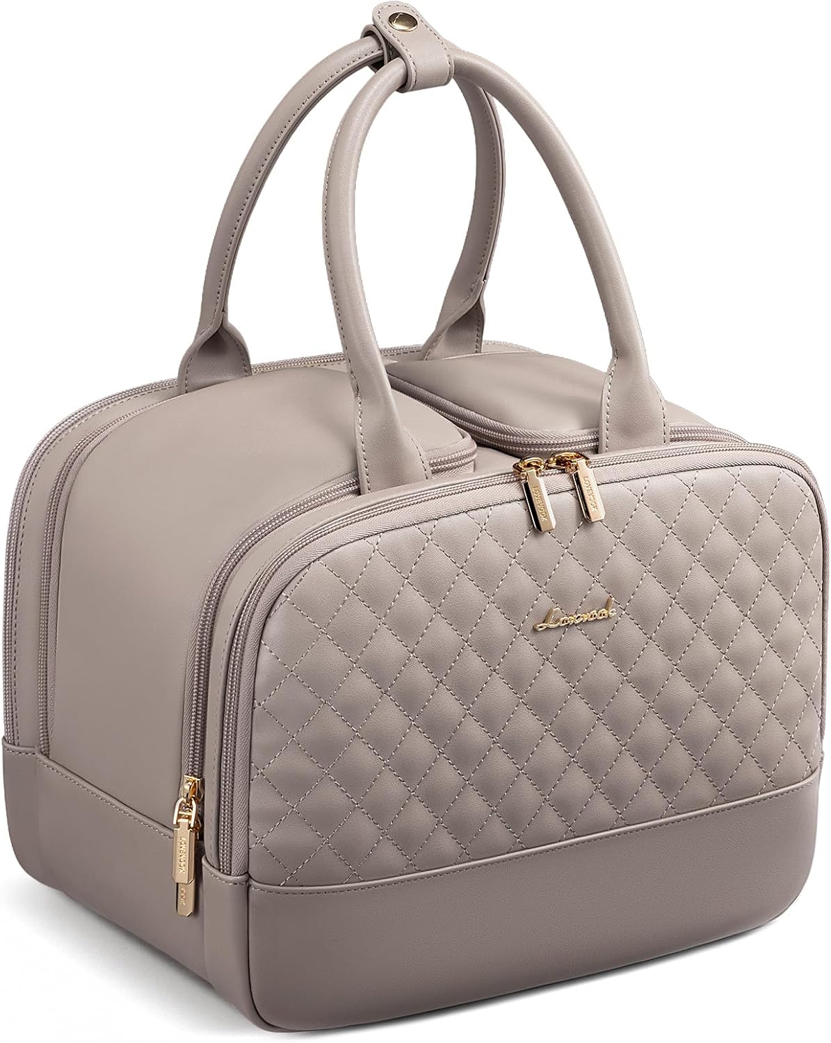 LOVEVOOK Travel Toiletry Bag for women, Leather Large Wide-open Makeup Bag, Waterproof Cosmetic Bag Organizer for Shower, Traveling, Toiletries, Bathroom