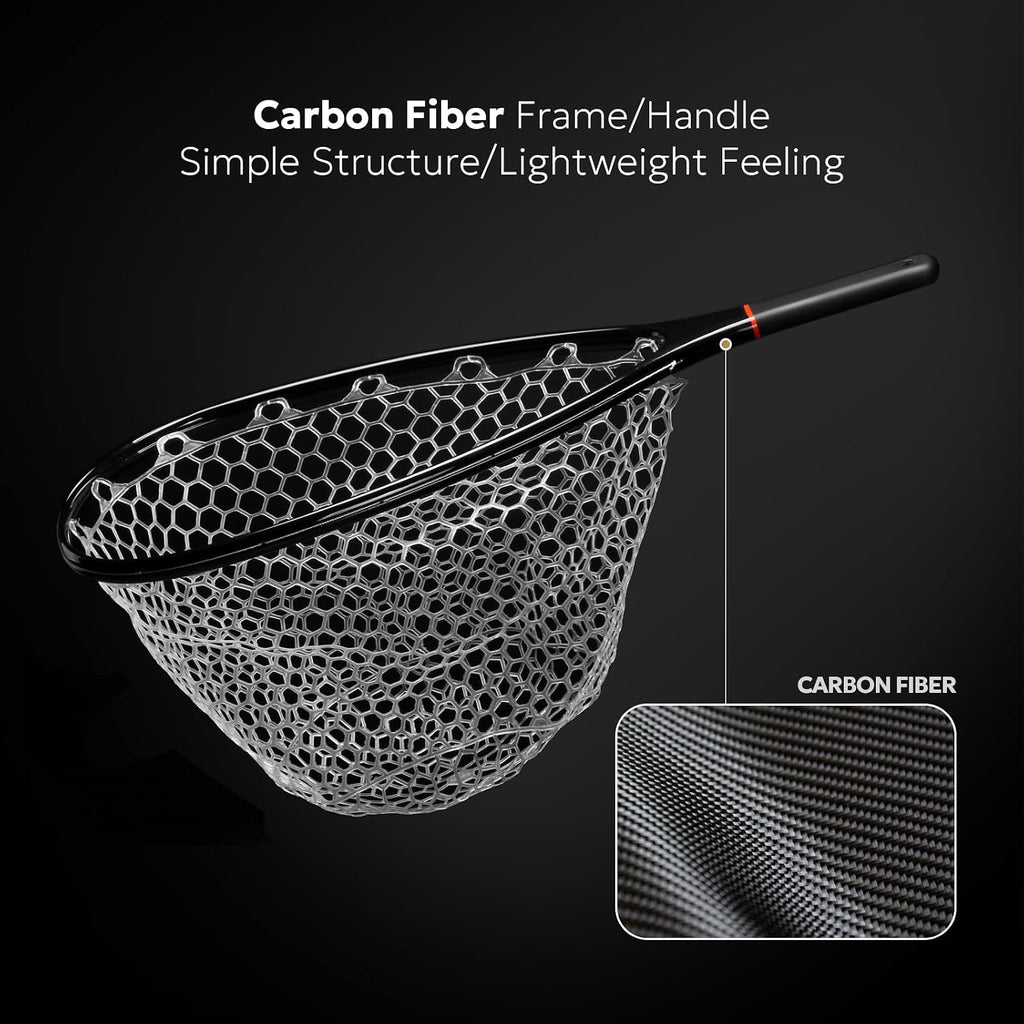 SF Fly Fishing Landing Net Soft Rubber Mesh Trout Net Catch and Release Net