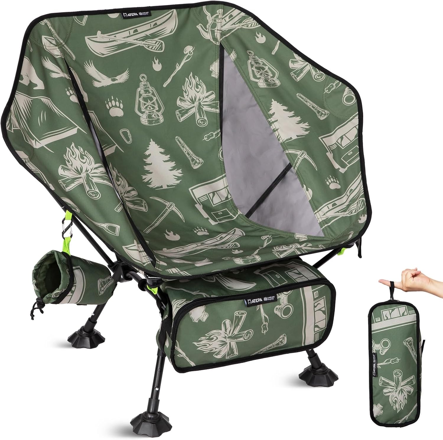 ATEPA Compact Camping Chair Ultra Lightweight Backpacking Chairs for Hiking