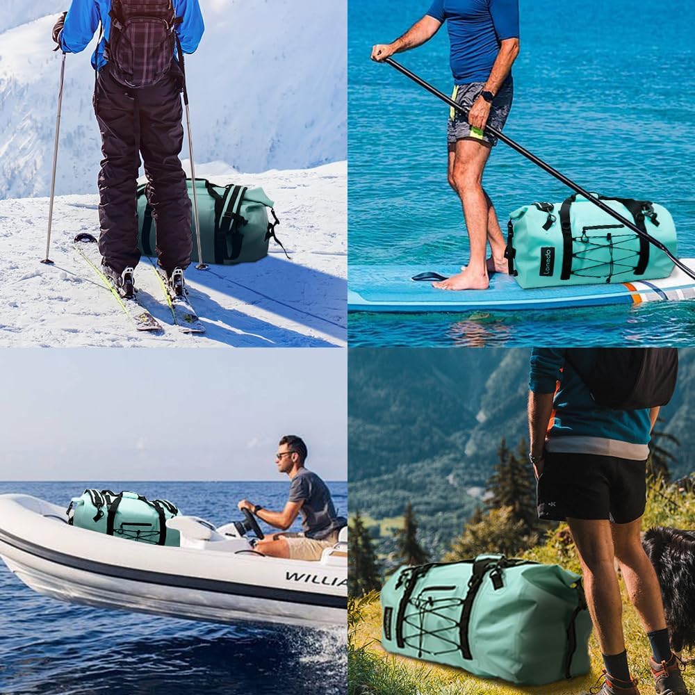 80L Dry Bag Large Waterproof Bag Roll-Top Heavy Duty Fishing Duffel Bag with Durable Straps & Handles for Kayaking Paddle boarding Boating Rafting Fishing