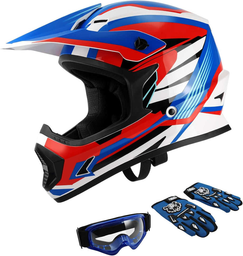 SLMOTO DOT Kids Helmet Motocross Offroad Street Bike Motorcycle Helmet