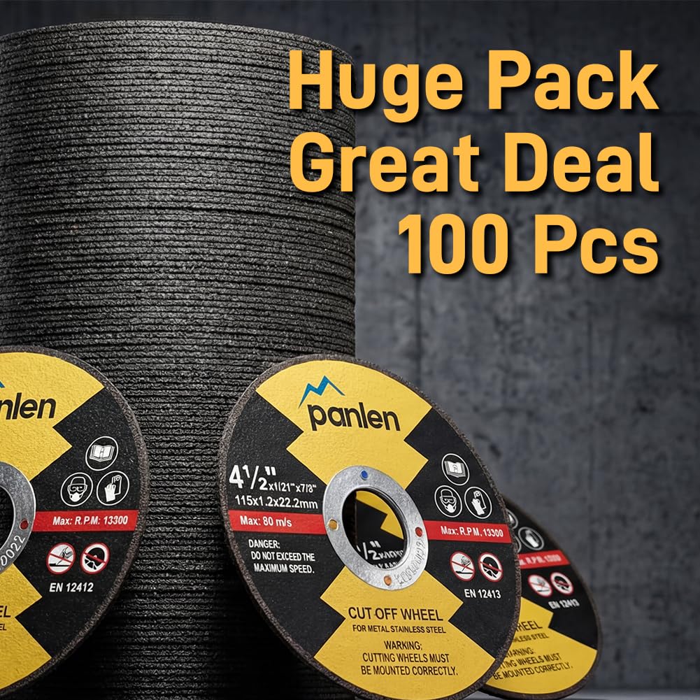 Cut Off Wheels 4 1/2 Inch, 100 Pack, 4.5" Angle Grinder Blade