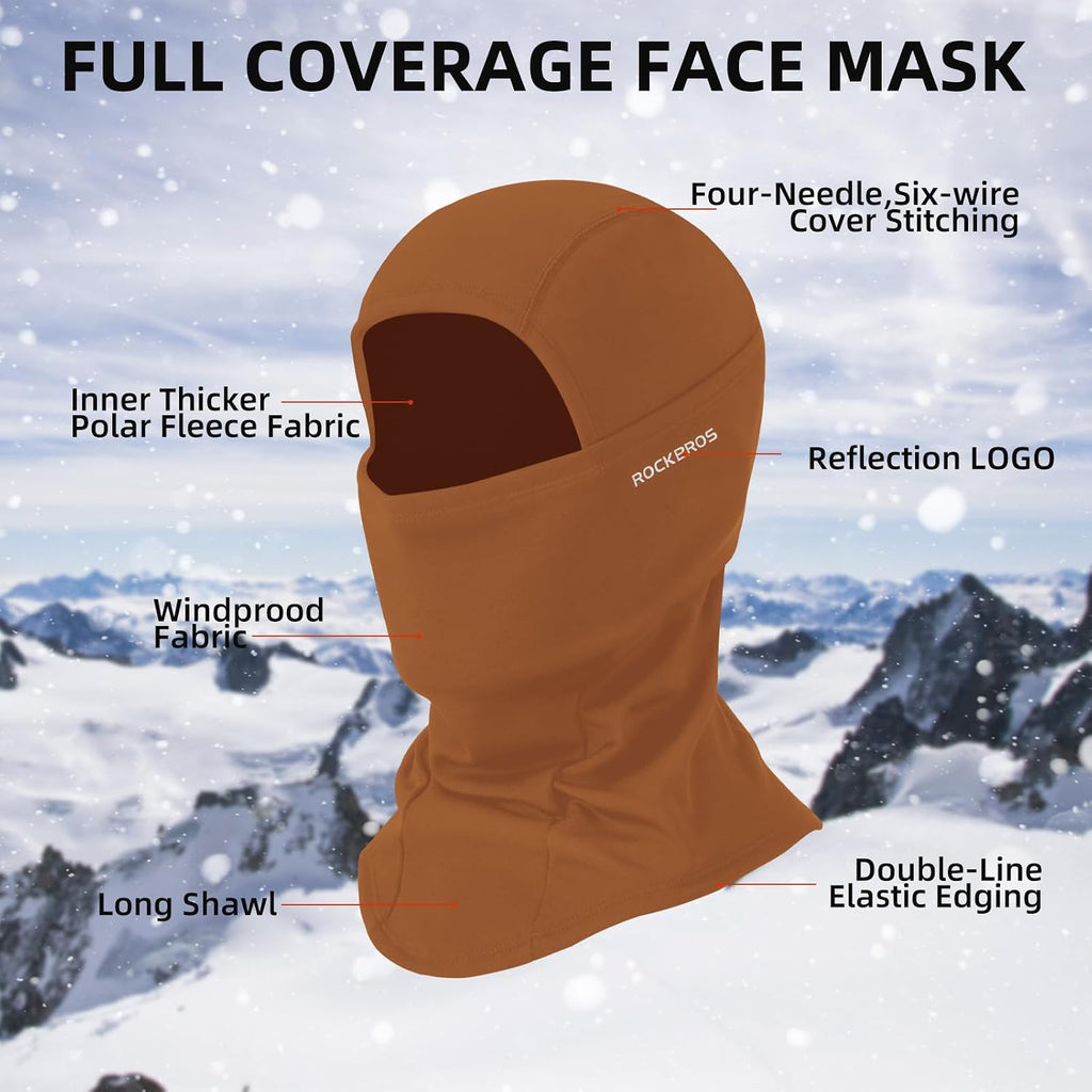 ROCKBROS Ski Mask Balaclava Cold Weather Scarf Thermal Winter Neck