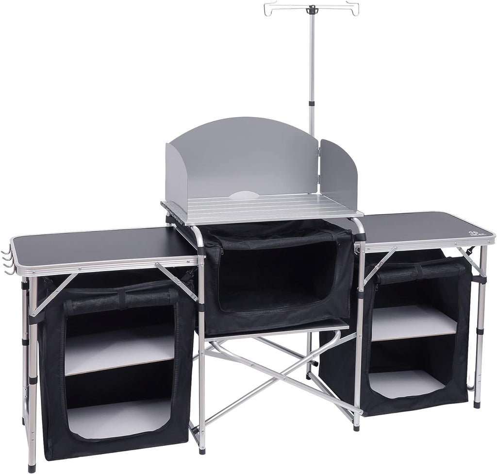 Nice C Camping Kitchen Table, Folding Cook Table, Cook Station (Silver)