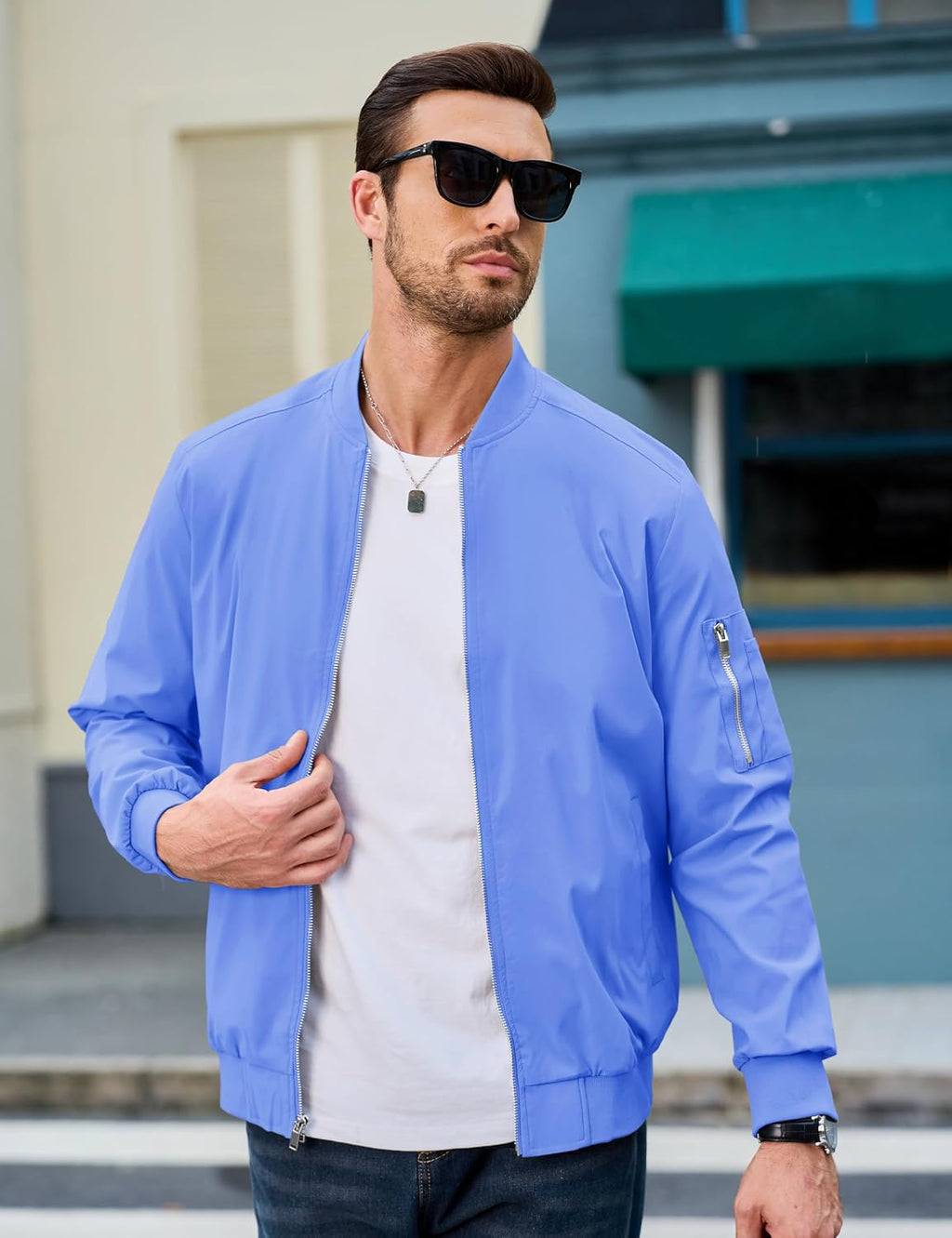 MAGCOMSEN Men's Bomber Jacket Lightweight Windbreaker Spring Fall Jacket