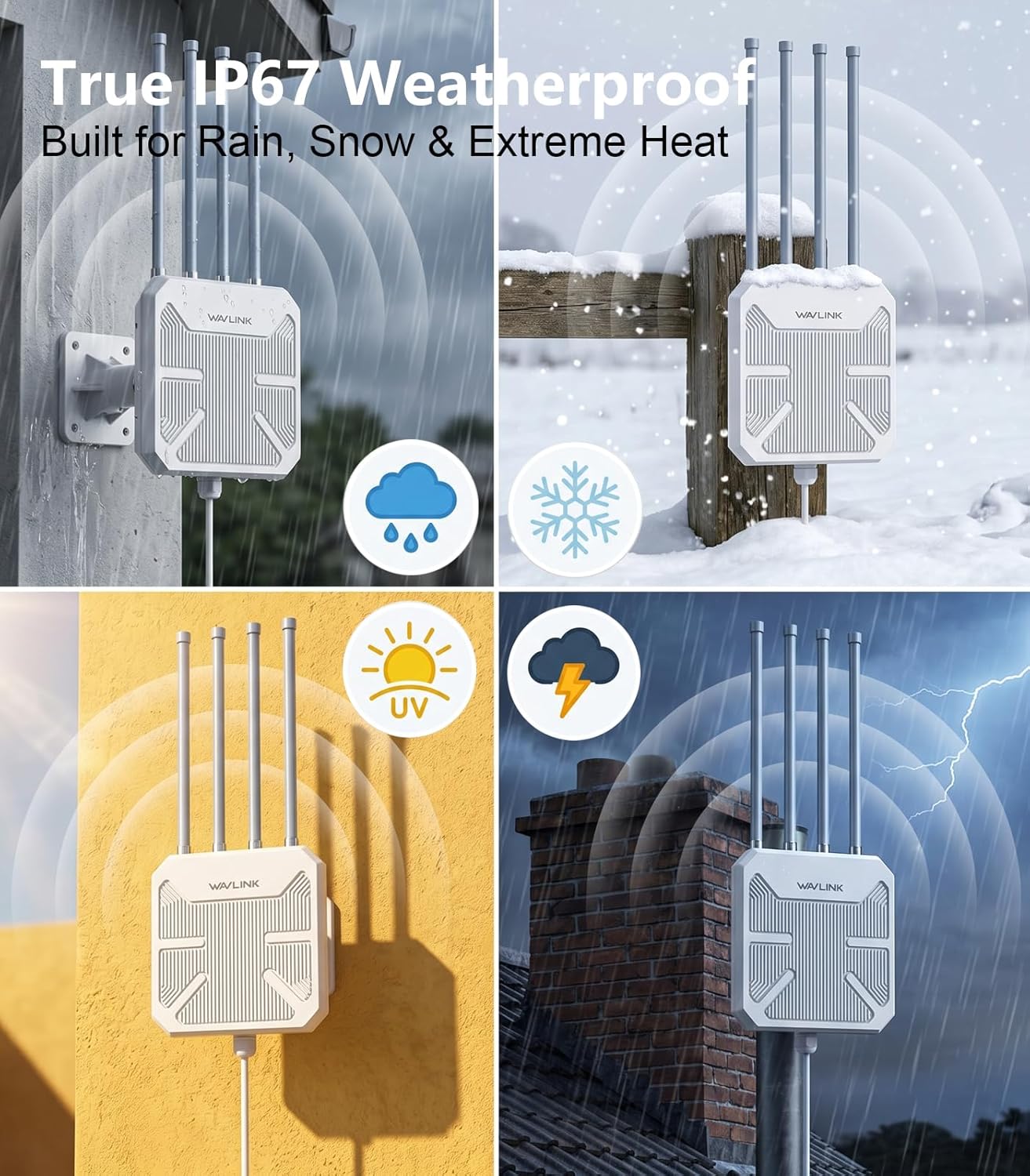 WAVLINK AX1800 Outdoor WiFi 6 Extender, Long-Range, IP67 Weatherproof