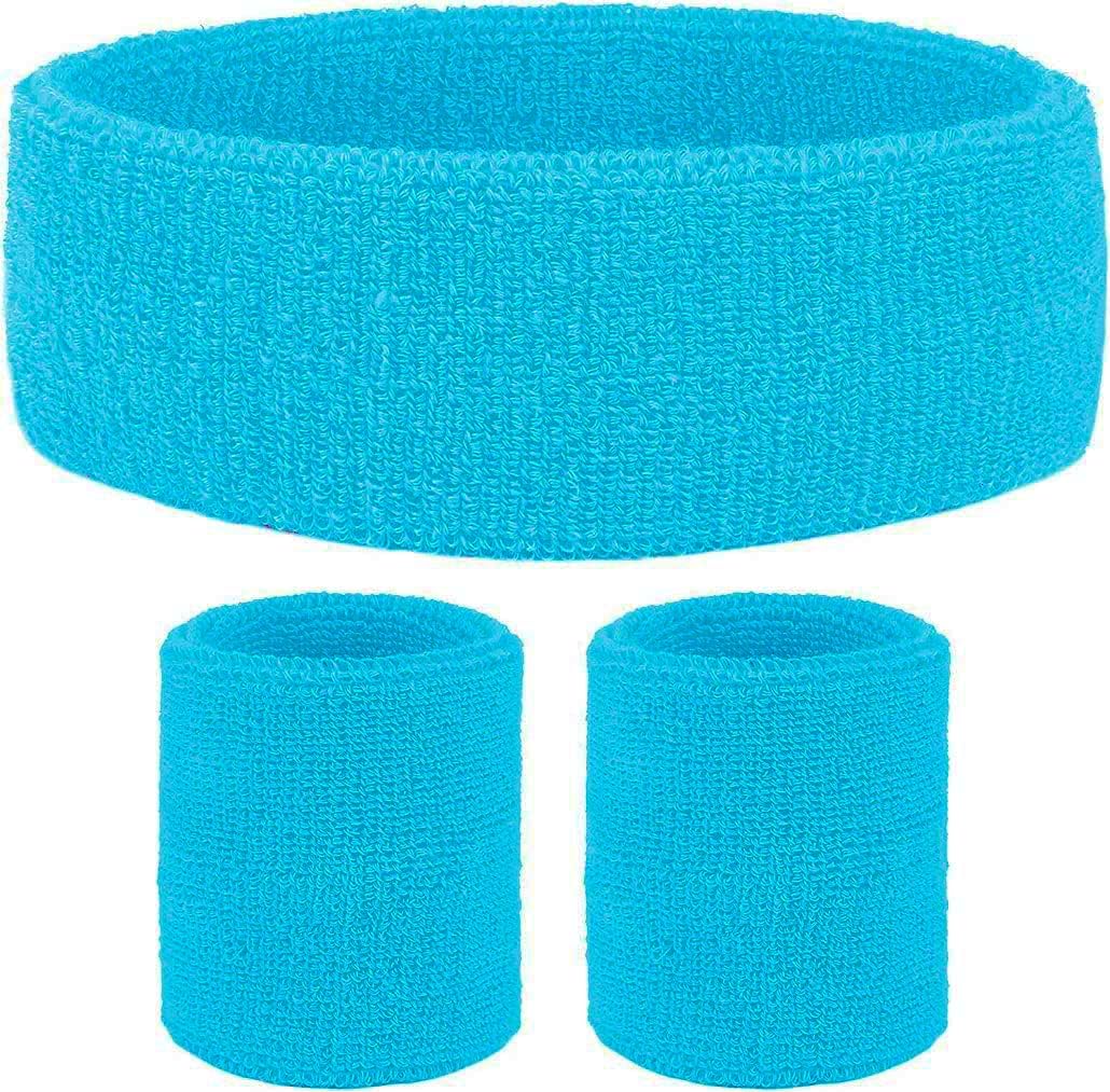 80s Sweatband, Sports Headband and Wristbands, Sweat Bands Neon Colors, 80s Party, Sweatbands for Women, Colorful Sweatband Set
