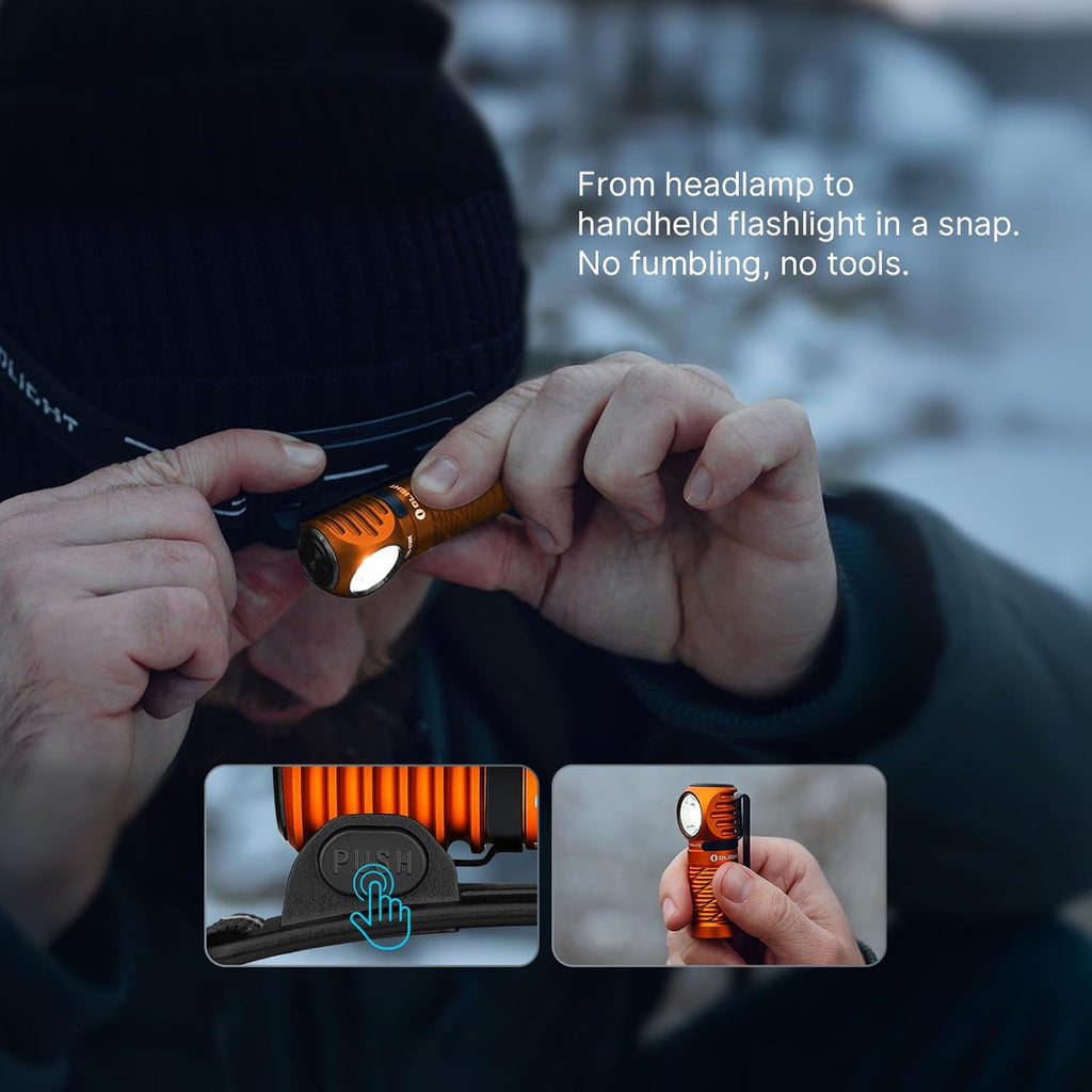 OLIGHT Perun 3 Mini Rechargeable Headlamp, Waterproof, 1250 Lumens, Orange