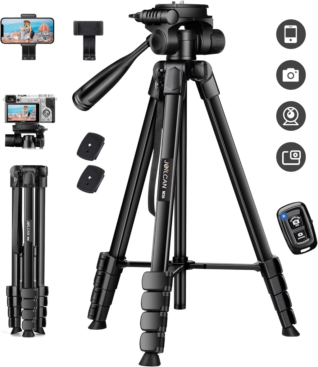 JOILCAN Phone Tripod, 67" Camera Tripod Stand for iPhone iPad