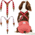 Pet Soft Dog Suspenders 2 Pieces Female Dog Diaper Suspenders for Dogs Diaper Keeper Suspender for Dogs Skirt, Dress, Diapers (Cute Hearts, S/M)