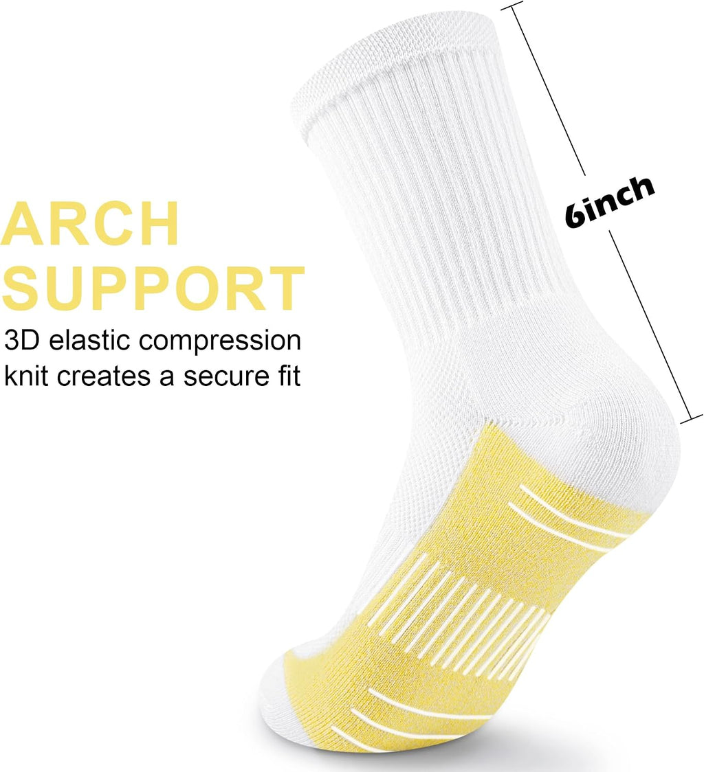 cuangya Women Crew Socks Athletic Cushioned Running Hiking 3-5 Pairs