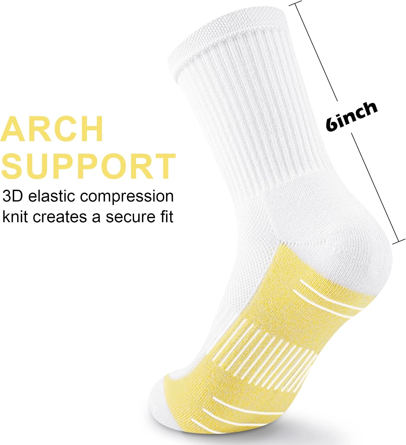 cuangya Women Crew Socks Athletic Cushioned Running Hiking 3-5 Pairs