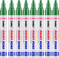 Green Paint Markers, 8 Pack Oil-Based Waterproof Quick Dry Permanent Paint Pen Set for Rocks Painting, Wood, Fabric, Plastic, Canvas, Glass, Mugs, Metal, Tire, Stone, DIY Craft