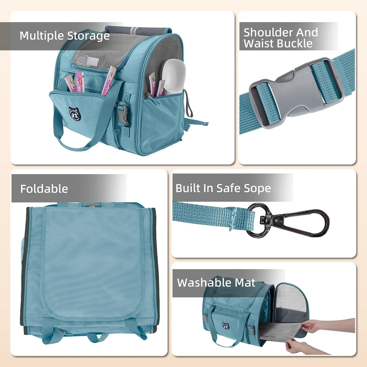 Lollimeow Expandable Large Cat Carrier Backpack, Supports up to 14 lbs