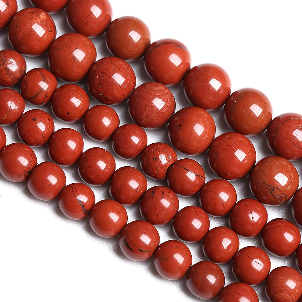 12MM 30PCS Natural Stone Chinese Red Jaspers Spacer Beads for Jewelry Making DIY Bracelet