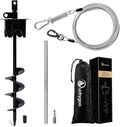 Heavy Duty Dog Tie Out Cable & Stake for Outside,10FT