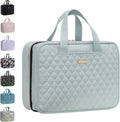 Everfun Travel Toiletry Bag with Hanging Hook and Leakproof Wet/Dry Compartments, Large Capacity Makeup Cosmetic Organizer for Women, 12x9x4.5 Inch, Mint Green