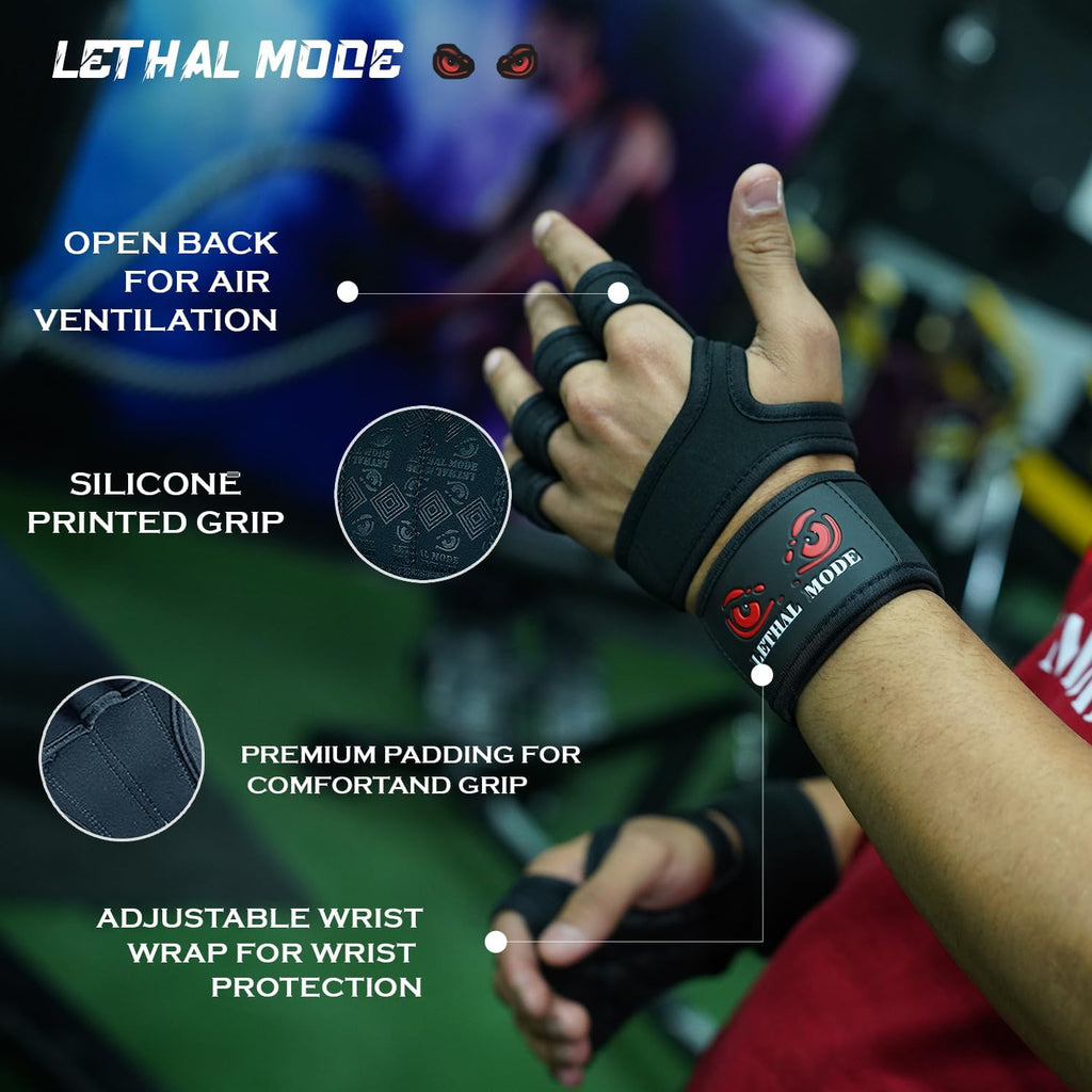 Workout Gloves for Men & Women – Fingerless Weight Lifting Gloves with Wrist Support for Gym, Crossfit, and Exercise – Durable Grip for Weightlifting