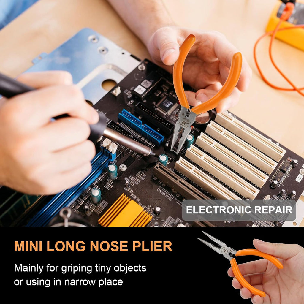 Rongon 5in Small Needle Nose Pliers,Long Nose Plier, Jewelry Plier Tool