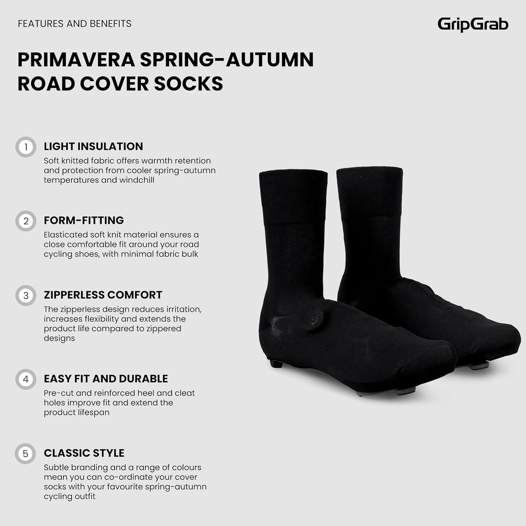 GripGrab Primavera Road Cycling Overshoes – Cover Socks for Spring & Fall