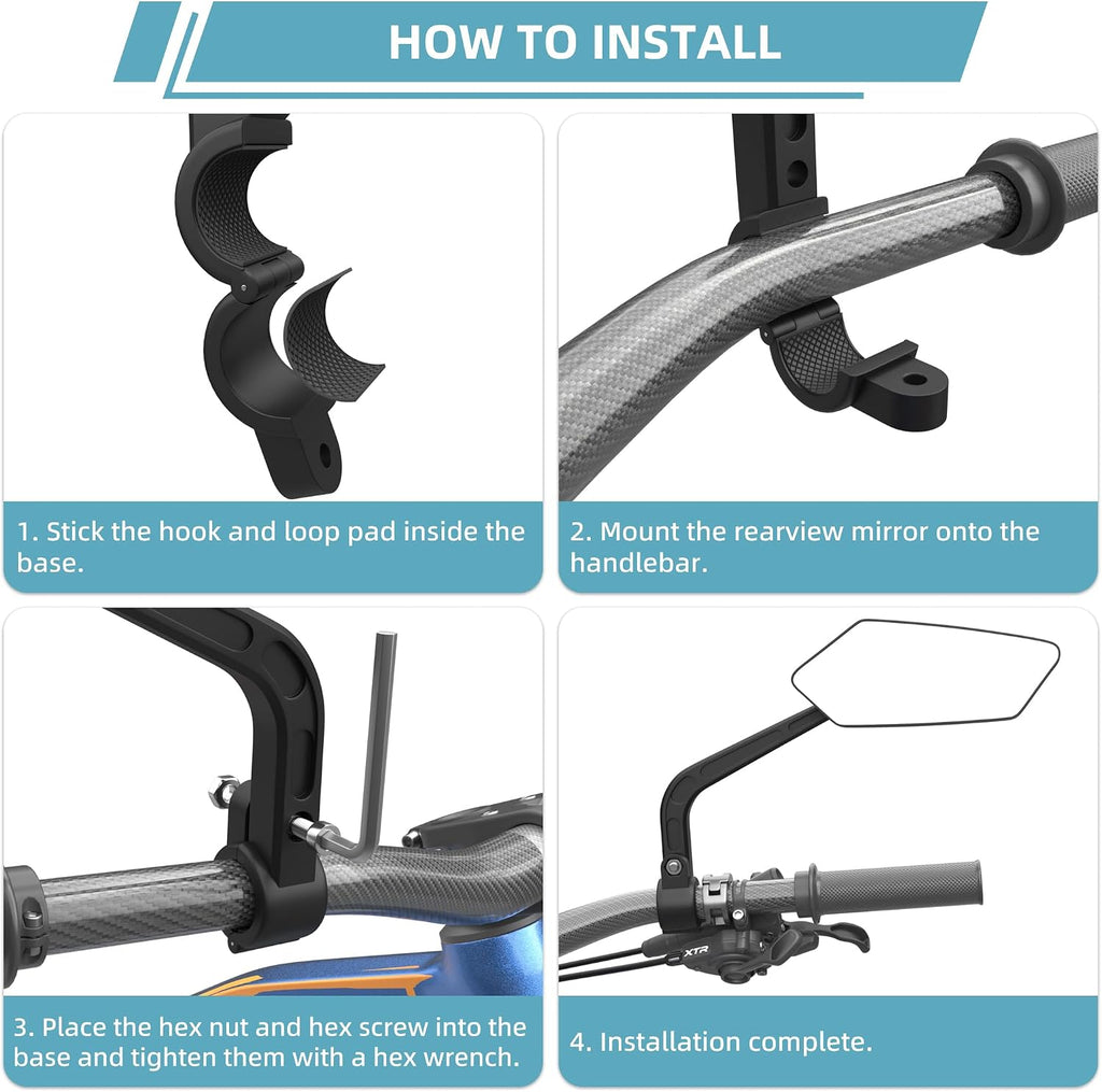 2 Pack Bicycle Mirror for Handlebar, Bike Rear View Mirror(HD Version)