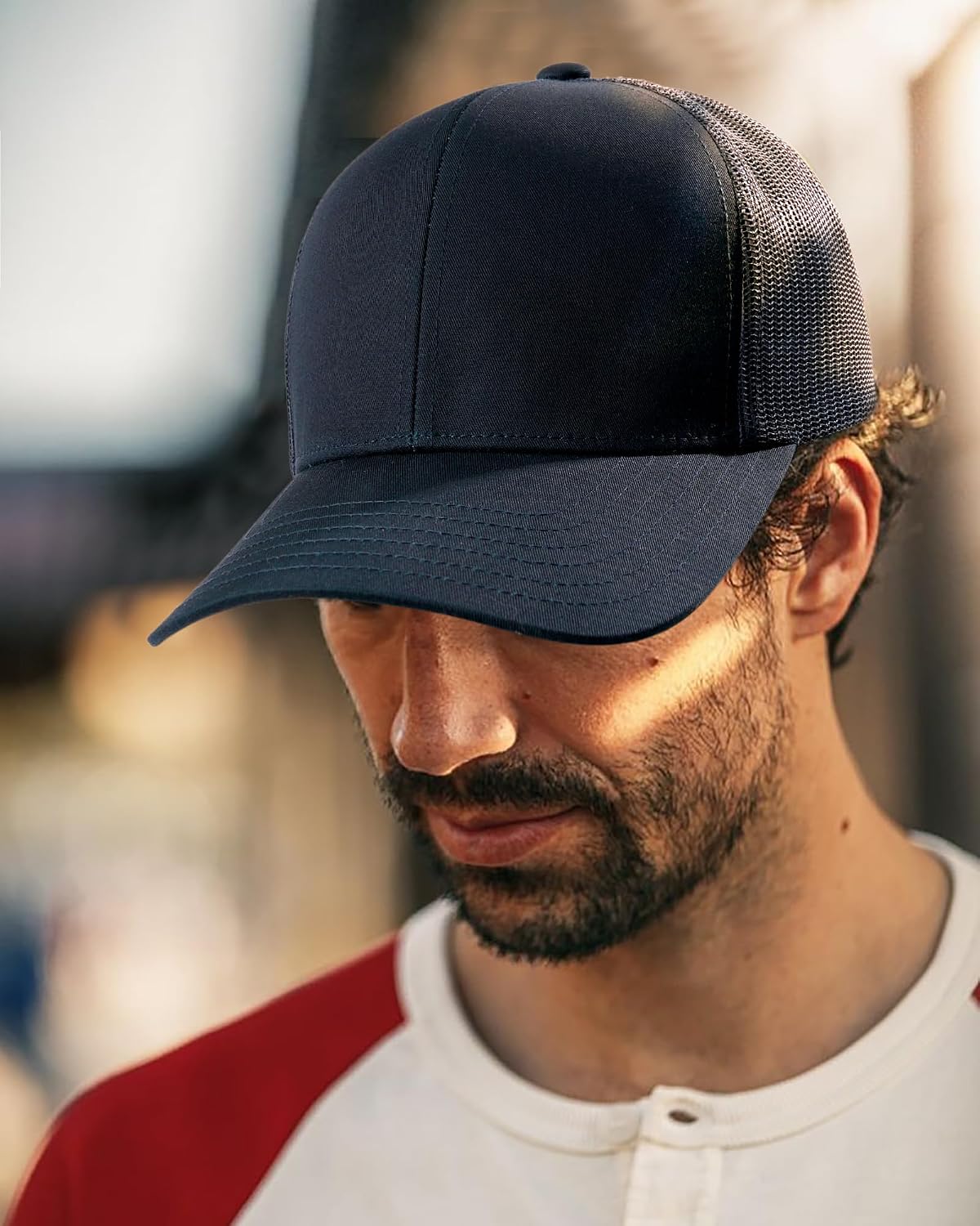 FURTALK Mens Trucker Hat Structured Mesh Baseball Cap Adjustable Classic