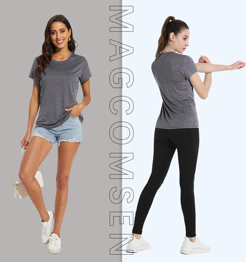 MAGCOMSEN Women's Workout Tops Quick Dry Athletic Moisture Wicking Shirts