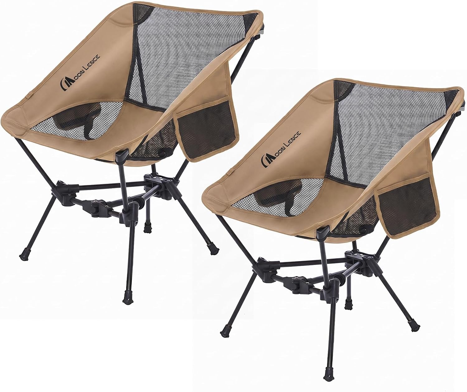 MOON LENCE Portable Camping Chair Backpacking Chair - The 4th Generation Ultralight Folding Chair - Compact, Lightweight Foldable Chairs for Hiking Mountaineering, Beach (Green-2Pack)