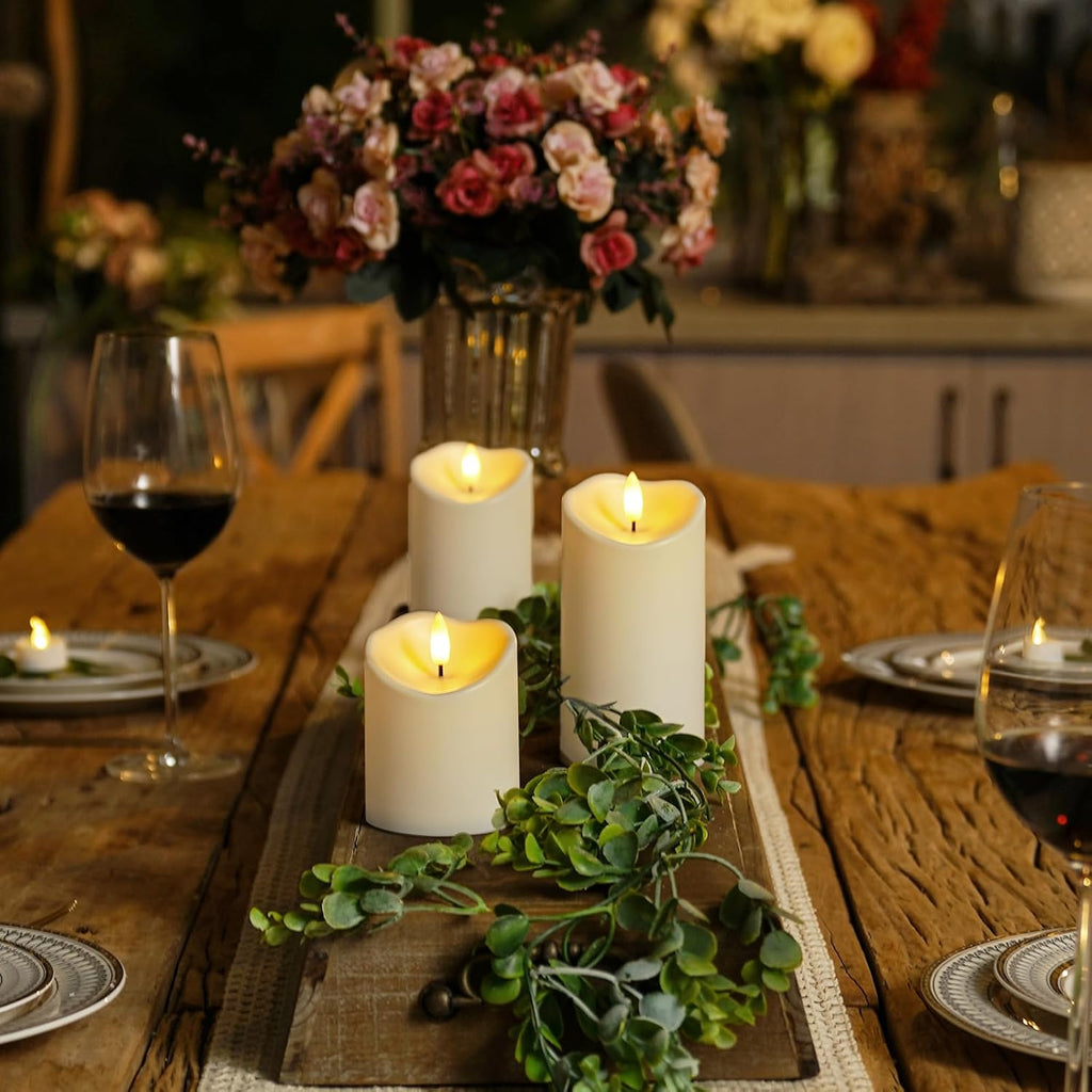 Homemory Outdoor Waterproof Flameless Candles, LED Candle with Remote, 3Pcs