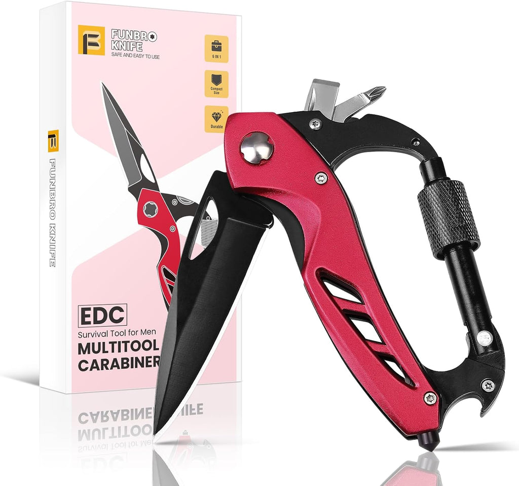 FUNBRO 6-in-1 Multitool with Folding Pocket Knife, Bottle Opener