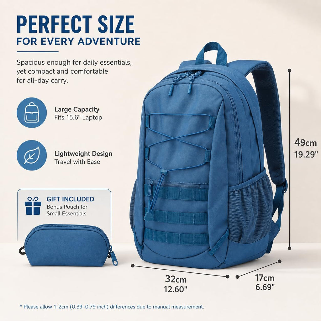 Hiking Travel Backpacks Men and Women, Lightweight Waterproof Laptop Backpack Outdoor Camping Backpack Hiking Daypack for Travel, Trekking, Work 26L (Blue)