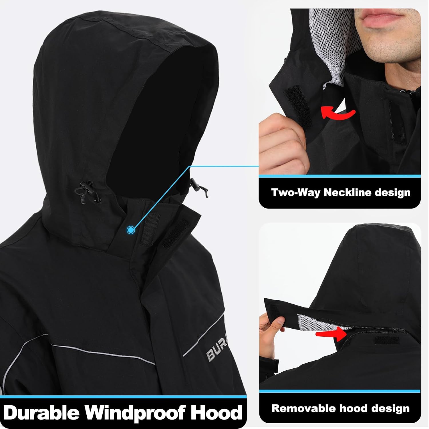 Rain Suit for Men Waterproof Packable Rain Jacket and Pants Set