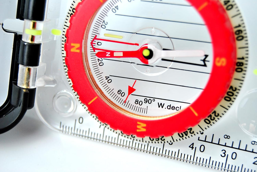 Orienteering Map Compass with Sighting Mirror, Adjustable Declination Clinometer, Night Glowing Dial, Survival Surveying Drawing map Ruler, Professional Field Compass for Map Reading
