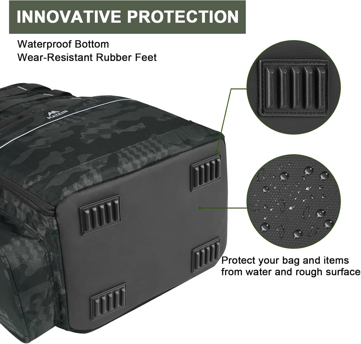 MATEIN Fishing Backpack, Tackle Storage Bag with Rod Holders & Cooler