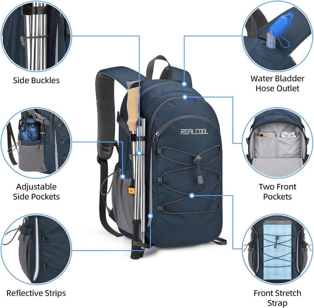 RealCool 20L Lightweight Hiking Backpack, Waterproof Daypack for Camping