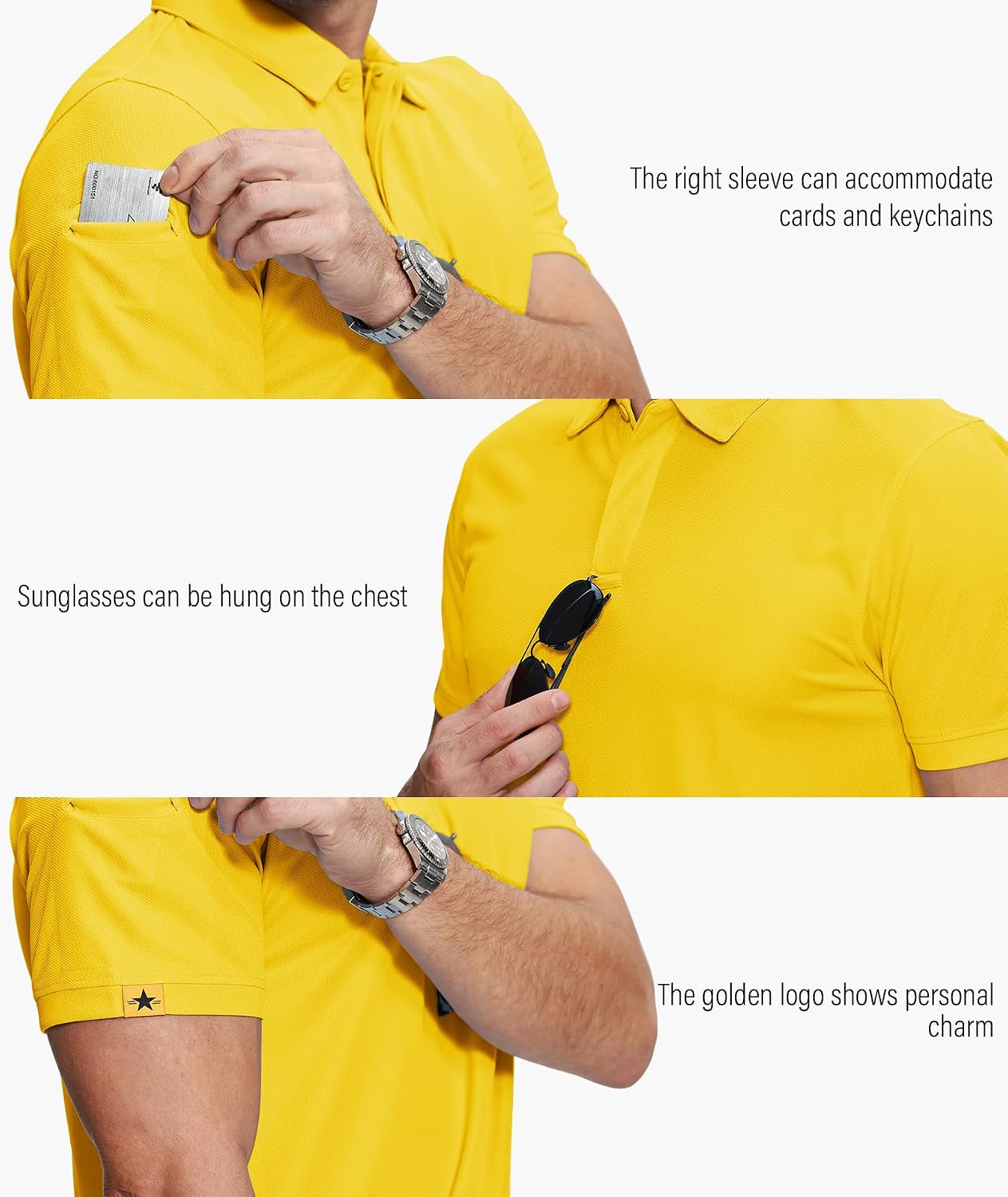 ZITY 5 Pack Mens Polo Shirt Short Sleeve Moisture Wicking Golf T-Shirt