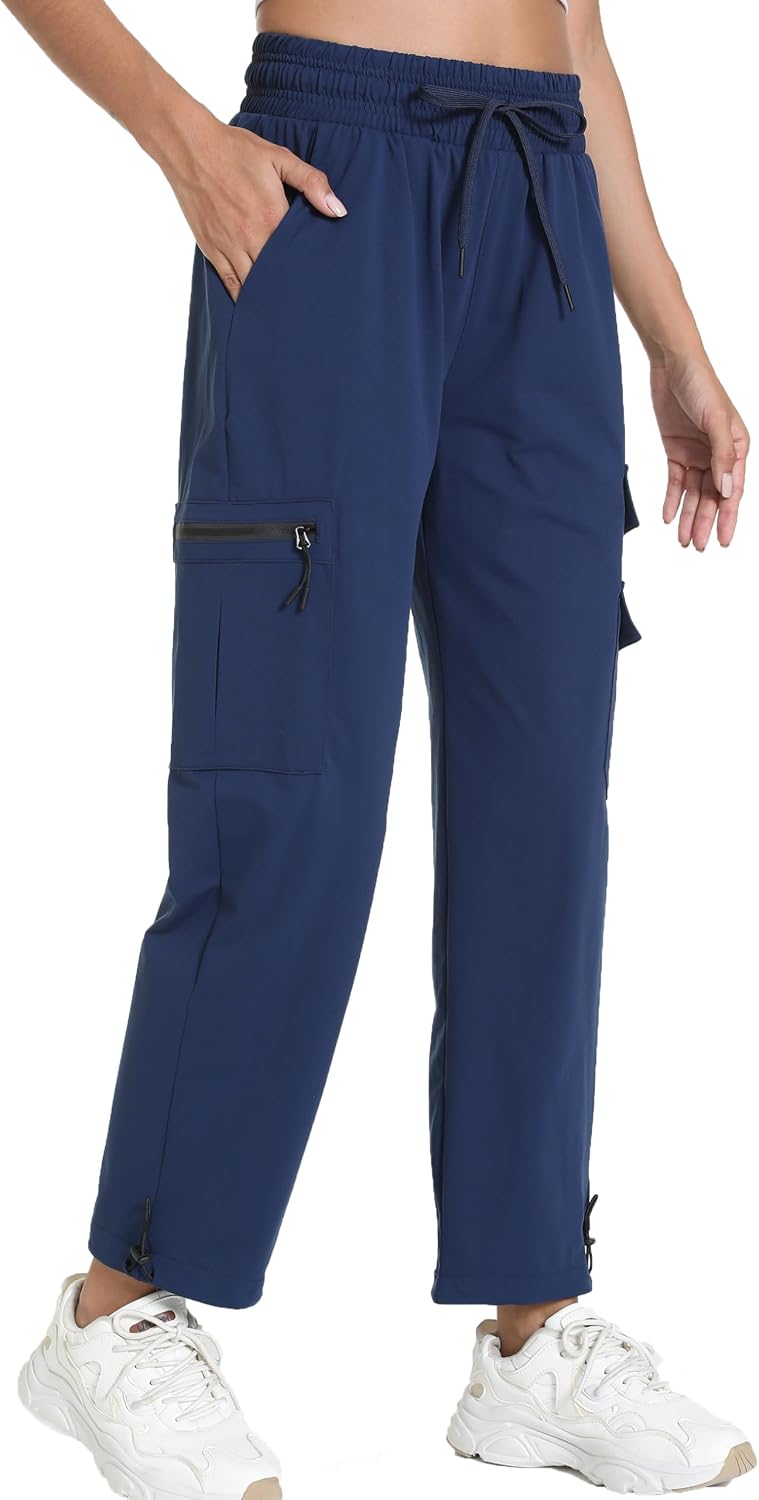 Quick Dry Women's Hiking Cargo Pants With 5 Pockets Lightweight Joggers