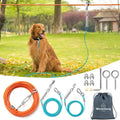 Upgraded Dog Runner for Yard, Heavy Duty Dog Trolley System with 10ft & 15ft Tie Out Cable (Orange+Aqua, 50ft Runner line+(10ft &15ft) tie Out Cable)