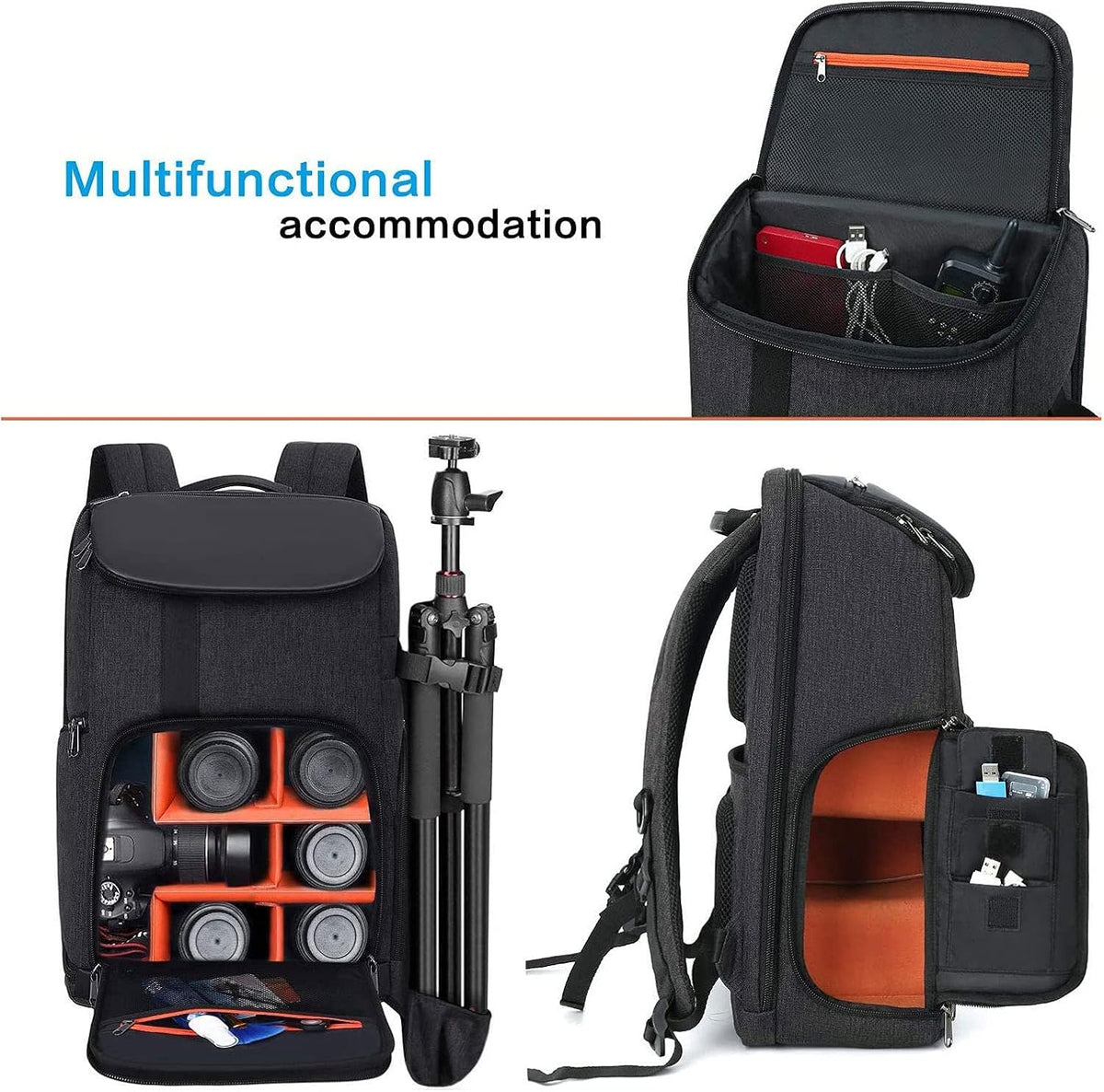 MOSISO Camera Backpack, Large Photography Camera Bag Case, Space Gray