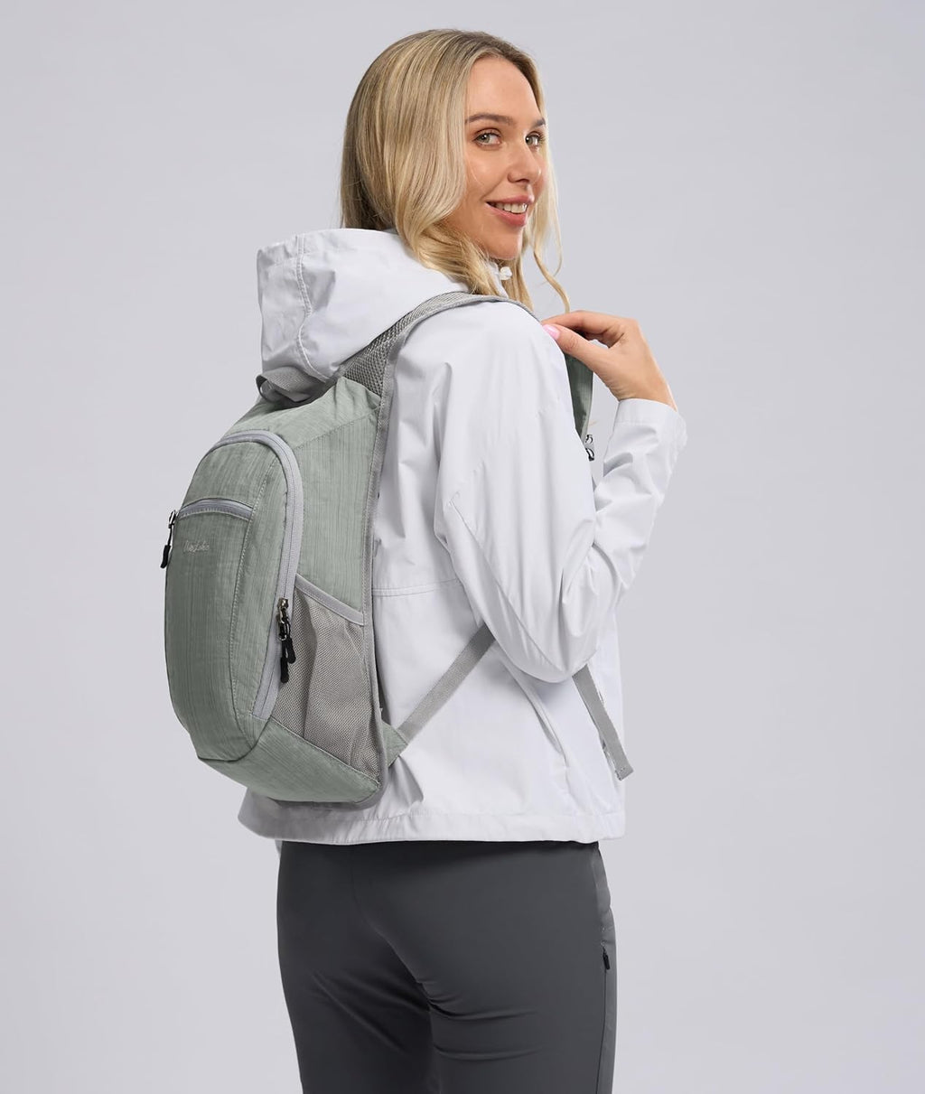 Uselike 10L Small Hiking Backpack Travel Daypack Lightweight Packable Back Pack for Women Men(Light Grey)