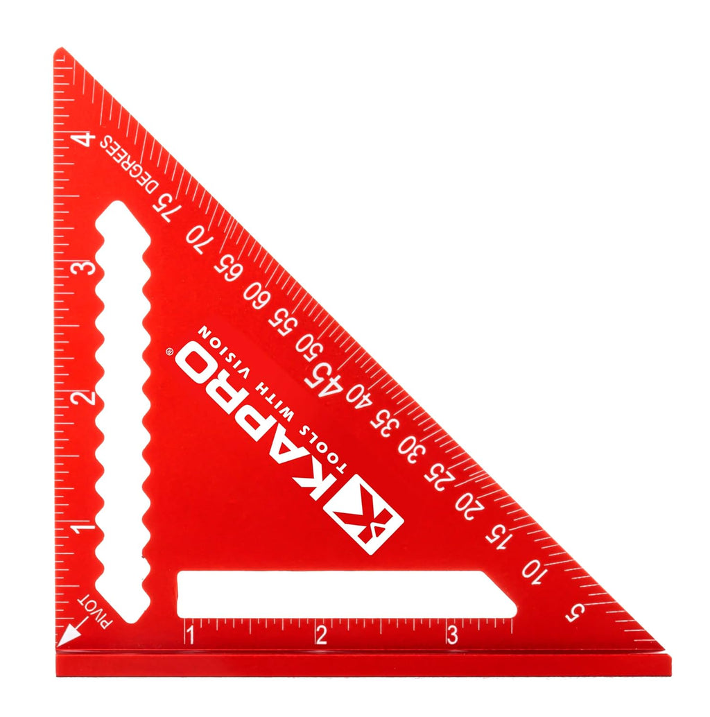 Kapro - 448 High Definition Anodized 4" Rafter Square - Resists Wear and Corrosion - Features Conversion Table and Protractor - Lightweight & Compact Profile - 4 Inch